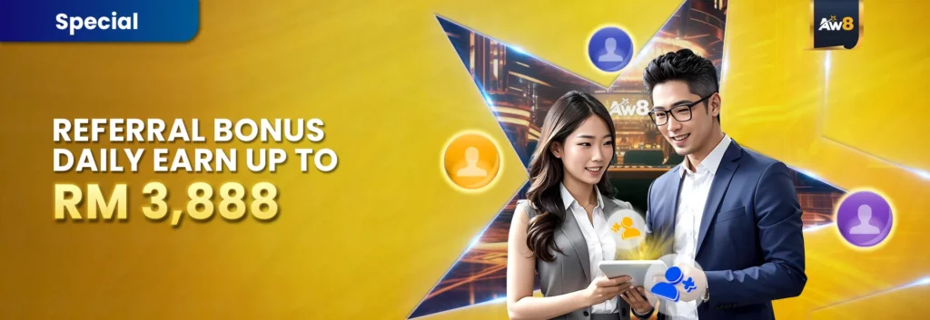 Friend Referral Bonus in AW8 Pro Malaysia