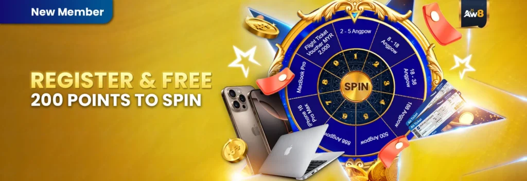 Register and Free 200 Points to Spin at AW8 Pro Malaysia